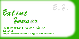 balint hauser business card